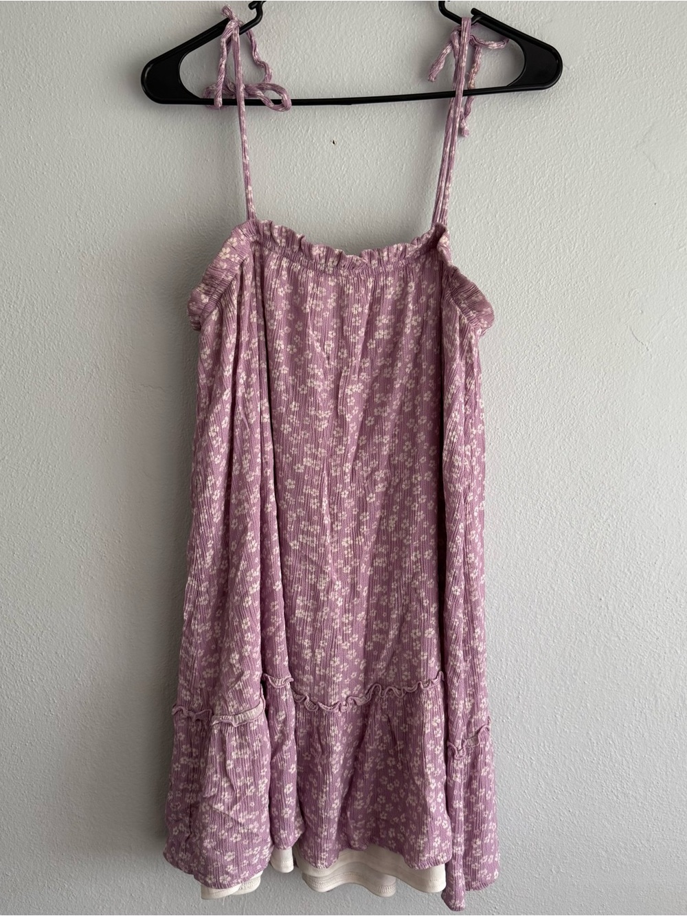 Pink Lily Lavender and White Smocked Waistband Top - Size Large